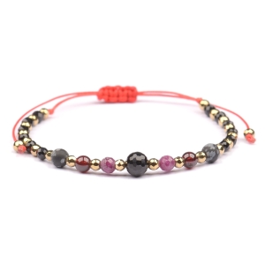 Bransoletka celebrytka TURMALIN + znak zodiaku KOZIOROŻEC zodiak